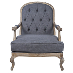 Кресло с пуфом с мягкой обивкой из льна Edward Armchair grey варинант исполнения - 1 | Loft Concept в Сочи