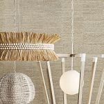 Подвесной светильник в форме купола с декором из круглых деревянных бусин White Wooden Beads Chandelier варинант исполнения - 5 | Loft Concept в Сочи