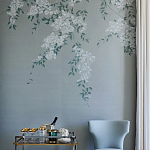 Обои ручная роспись Jasmine Standard colourway on Wood Ash slub silk варинант исполнения - 2 | Loft Concept в Сочи