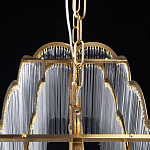 Люстра прямоугольная на цепях с прозрачными трубками и волнистым краем Nembus варинант исполнения - 10 | Loft Concept в Сочи