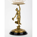 Чаша стеклянная прозрачная на бронзовой подставке с фигуркой девушки Eden Garden варинант исполнения - 2 | Loft Concept в Сочи