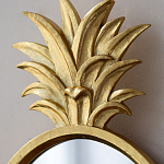 Зеркало овальной формы с золотистой рамкой и декоративной верхушкой в виде ананаса Pineapple Shine  варинант исполнения - 3 | Loft Concept в Сочи
