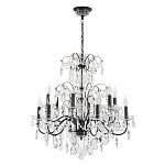 Люстра с хрустальными подвесками и металлическим основанием Диаметр 80 см Rococo Iron & Crystal Chandelier варинант исполнения - 1 | Loft Concept в Сочи