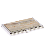 Визитница карманная металлическая с накладкой из натурального камня Агат Stone Business Card Holders  варинант исполнения - 2 | Loft Concept в Сочи