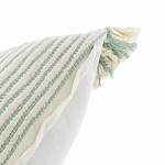 Чехол на подушку мятного цвета с бахромой и объемным узором Ethnic mix варинант исполнения - 3 | Loft Concept в Сочи