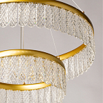 Люстра двухъярусная с золотого цвета и прозрачными подвесками Pettico варинант исполнения - 9 | Loft Concept в Сочи