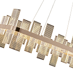 Люстра подвесная прямоугольная с рифлёными прозрачными элементами и золотым основанием Aurea Vista варинант исполнения - 2 | Loft Concept в Сочи