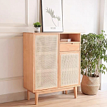 Комод с плетеными дверками и открытой нишей  с ящиком Dora Sideboard варинант исполнения - 2 | Loft Concept в Сочи