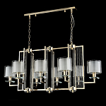Люстра прямоугольной формы с 8-ю цилиндрическими плафонами из стекла Laurent варинант исполнения - 8 | Loft Concept в Сочи