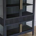 Витрина Primo со стеклянными фасадами и 2 ящиками Черный дуб варинант исполнения - 3 | Loft Concept в Сочи