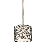 Подвесной светильник с цилиндрическим белым плафоном с ажурным узором цвета олово Kichler варинант исполнения - 1 | Loft Concept в Сочи