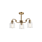 Люстра цвета латунь с 3-мя прозрачными стеклянными плафонами Kichler варинант исполнения - 3 | Loft Concept в Сочи