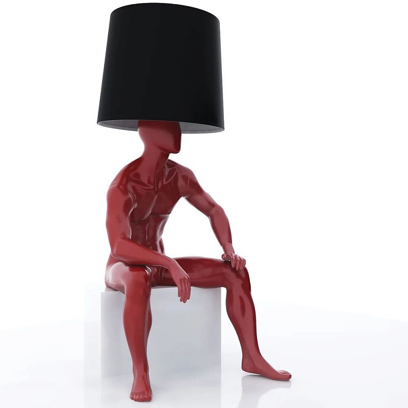 Лампа MALE MANNEQUIN LAMP с абажуром  Глянцевый черный Черный матовый Глянцевый белый Белый матовый Серый матовый Золотой Красный Шампань в Сочи | Loft Concept 