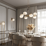 Подвесной светильник с шарообразным плафоном из белого стекла с подвеской из камня и кисточкой Agatelle варинант исполнения - 5 | Loft Concept в Сочи