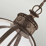 Подвесной светильник бронзового цвета с прозрачным стеклянным плафоном в форме шара в индустриальном стиле на цепи 4 лампы Feiss варинант исполнения - 5 | Loft Concept в Сочи