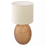 Настольная лампа с тканевым бежевым абажуром на овальном основании Beige Lampshade on Oval Base варинант исполнения - 1 | Loft Concept в Сочи