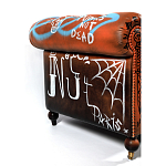 Диван Честерфильд граффити graffiti Orange Sofa натуральная кожа варинант исполнения - 7 | Loft Concept в Сочи