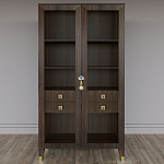 Дизайнерский шкаф витрина Elsa Dreams Walnut с 4-мя ящиками варинант исполнения - 1 | Loft Concept в Сочи