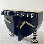 Дизайнерский комод полукруглый черный с 3-мя фактурным ящиками Occasion варинант исполнения - 2 | Loft Concept в Сочи