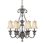 Люстра с 7-ю кремовыми текстильными абажурами Hinkley варинант исполнения - 1 | Loft Concept в Сочи