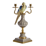 Подсвечникв образе попугая из фарфора с бронзовыми элементами Eden Garden варинант исполнения - 1 | Loft Concept в Сочи