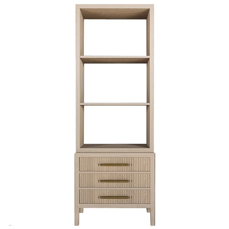 Этажерка Primo с ящиками шпон Светлый дуб Древесина Золотой в Сочи | Loft Concept 