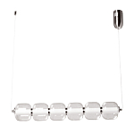 Люстра линейная с 6-ю прозрачными стеклянными плафонами округлой формы HANDLE GRAPE варинант исполнения - 2 | Loft Concept в Сочи