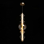 Подвесной светильник с вертикальной композицией из прозрачных и янтарных стеклянных шаров и ромбов Gabriel Scott Luna варинант исполнения - 3 | Loft Concept в Сочи