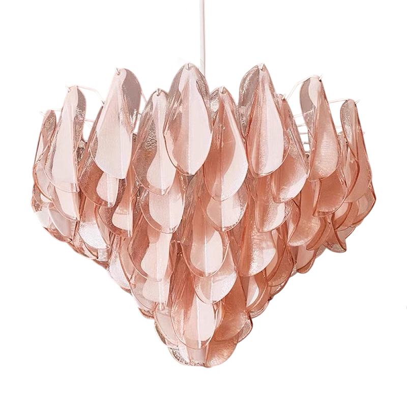 Люстра с каскадом из стекляных розовых лепестков Petalled Illuminator Белый Розовый Люстра с каскадом из стекляных розовых лепестков Petalled Illuminator Белый Розовый в Сочи | Loft Concept