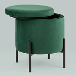 Зеленый пуф на черных ножках SANJAY варинант исполнения - 2 | Loft Concept в Сочи