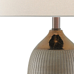 Настольная лампа керамическая с тканевым цилиндрическим абажуром Bullet варинант исполнения - 1 | Loft Concept в Сочи