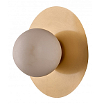 Бра круглое с плафоном из натурального камня на латунном основании Cryptocrystalline Stone варинант исполнения - 1 | Loft Concept в Сочи