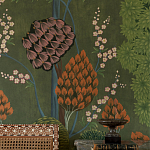 Обои ручная роспись Malwa Original colourway on Olive tobacco варинант исполнения - 2 | Loft Concept в Сочи