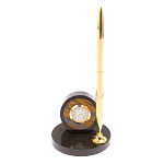 Часы настольные с ручкой из натурального камня Stone Clock варинант исполнения - 10 | Loft Concept в Сочи