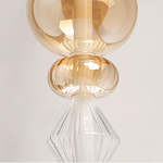 Подвесной светильник с вертикальной композицией из прозрачных и янтарных стеклянных шаров и ромбов Gabriel Scott Luna варинант исполнения - 4 | Loft Concept в Сочи