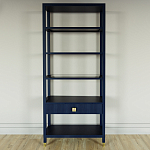 Стеллаж Elsa Dreams Blue со стеклянными полками и ящиком варинант исполнения - 4 | Loft Concept в Сочи