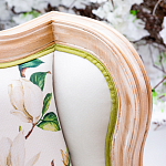 Диван двухместный из натурального бука золотистый с изображением птиц и цветов Blooming Birds варинант исполнения - 2 | Loft Concept в Сочи