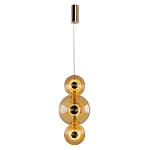 Подвесной светильник светодиодный со стеклянными плафонами янтарного цвета в форме дисков Savio Glass Disc варинант исполнения - 2 | Loft Concept в Сочи