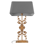 Настольная лампа на ажурном чугунном основании с серым абажуром Openwork Lamp варинант исполнения - 3 | Loft Concept в Сочи