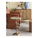 Столик с круглой стеклянной столешницей и корпусом в виде двух павлинов на ветке Table Two Peacocks варинант исполнения - 9 | Loft Concept в Сочи