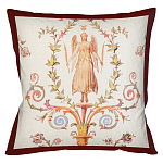 Декоративная подушка бежевая с растительным орнаментом Raffael Angel Beige Red Cushion варинант исполнения - 1 | Loft Concept в Сочи