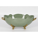 Чаша зеленого цвета из фарфора с волнообразным краем Eden Garden porcelain and bronze варинант исполнения - 3 | Loft Concept в Сочи