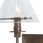 Бра с прозрачным стеклянным абажуром в форме конуса Bartolomeo Bronze варинант исполнения - 1 | Loft Concept в Сочи