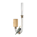 Бра с прозрачной изогнутой трубкой и декоративной фигуркой птицы Ganthea варинант исполнения - 1 | Loft Concept в Сочи