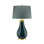 Настольная лампа с коническим дымчато-зелёным абажуром из искусственного шёлка Quintiesse варинант исполнения - 2 | Loft Concept в Сочи