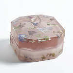 Шкатулка из эпоксидной смолы с цветами розовая Epoxy Resin Square Box Pink варинант исполнения - 5 | Loft Concept в Сочи