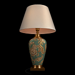 Настольная лампа бирюзовая с цветочным принтом Turquoise Flight варинант исполнения - 4 | Loft Concept в Сочи