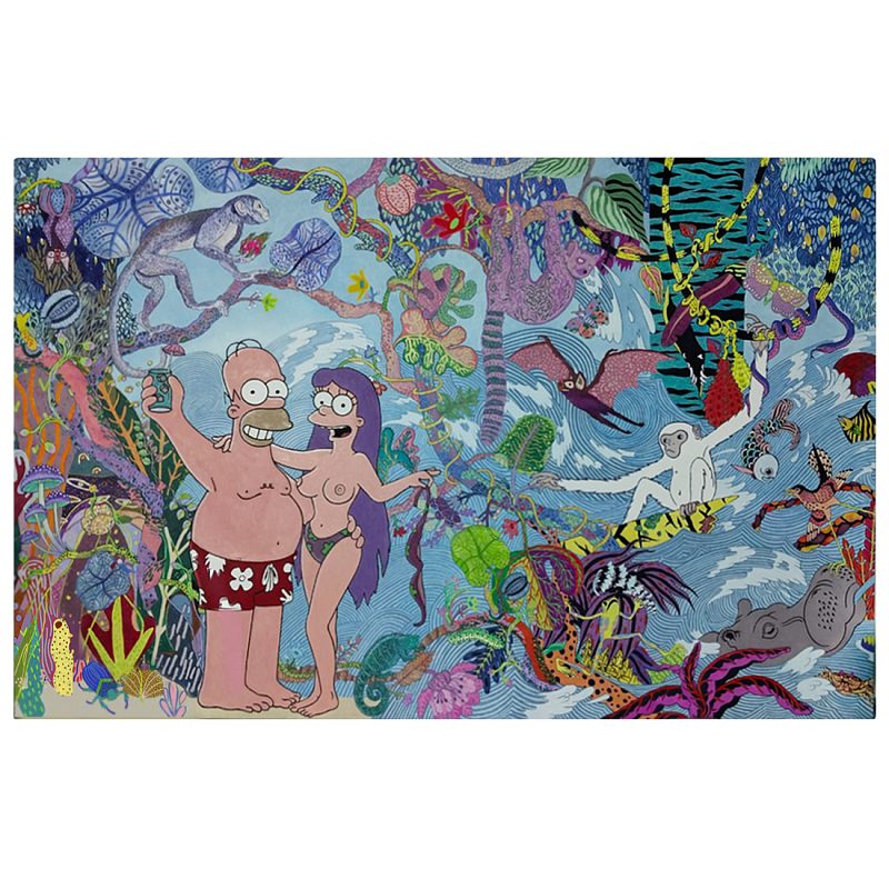 Арт Homer Simpson in Paradise II картина на холсте Симсоны  Мульти в Сочи | Loft Concept 