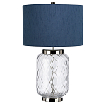 Настольная лампа с цилиндрическим абажуром и прозрачным стеклянным основанием Quintiesse варинант исполнения - 7 | Loft Concept в Сочи