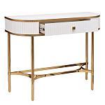 Консоль с ящиком белая с золотом Textured White Console with Gold варинант исполнения - 2 | Loft Concept в Сочи
